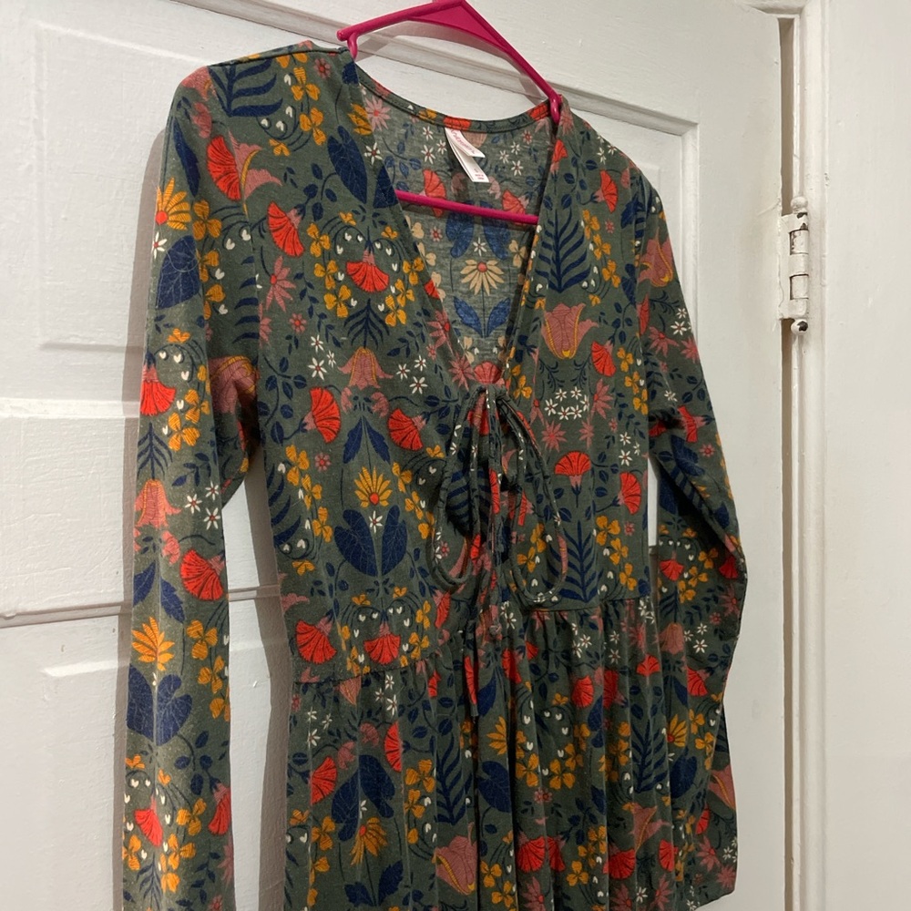retro floral midi dress
